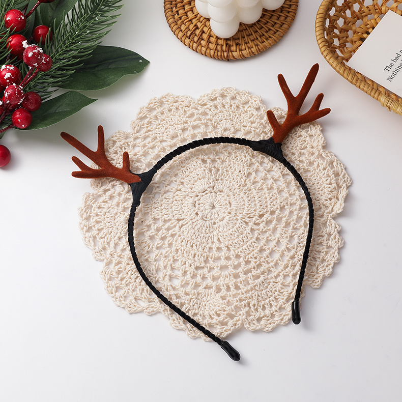 Christmas Headband Elk Hair Clip  Plush Ball Headband display picture 7