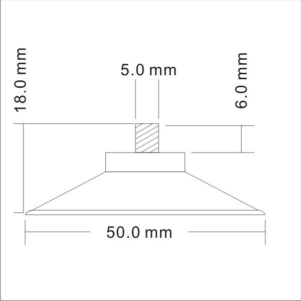 M4M5M6带螺杆螺丝吸盘 50mm 5cm厘米PVC透明塑料明盘 宠物架吸盘