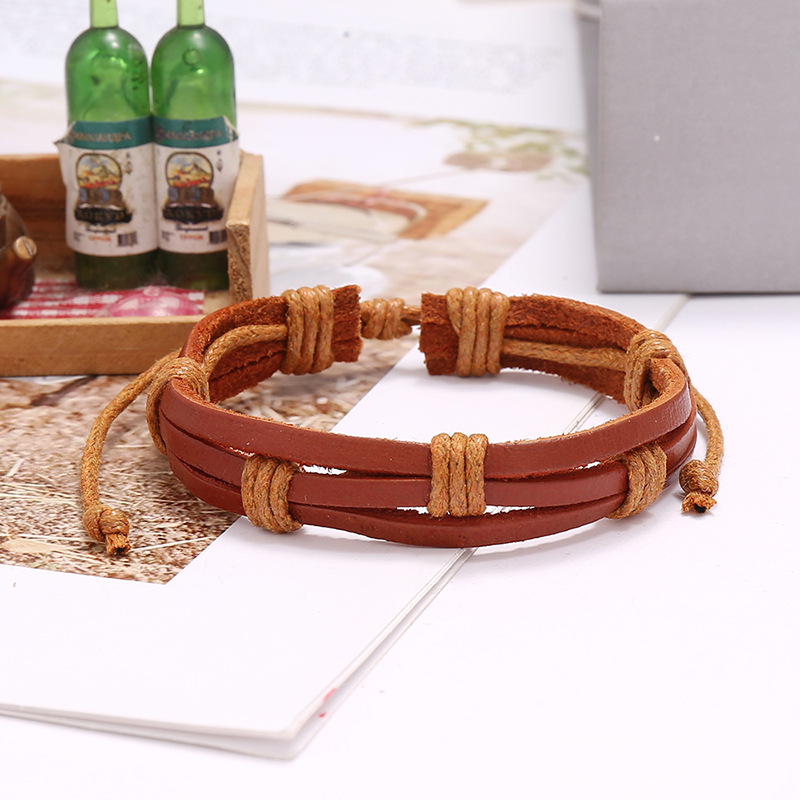 Fashion Jewelry Punk Personality Retro Woven Leather Bracelet Niche Design Jewelry Adjustable Wholesale Nihaojewelry display picture 1