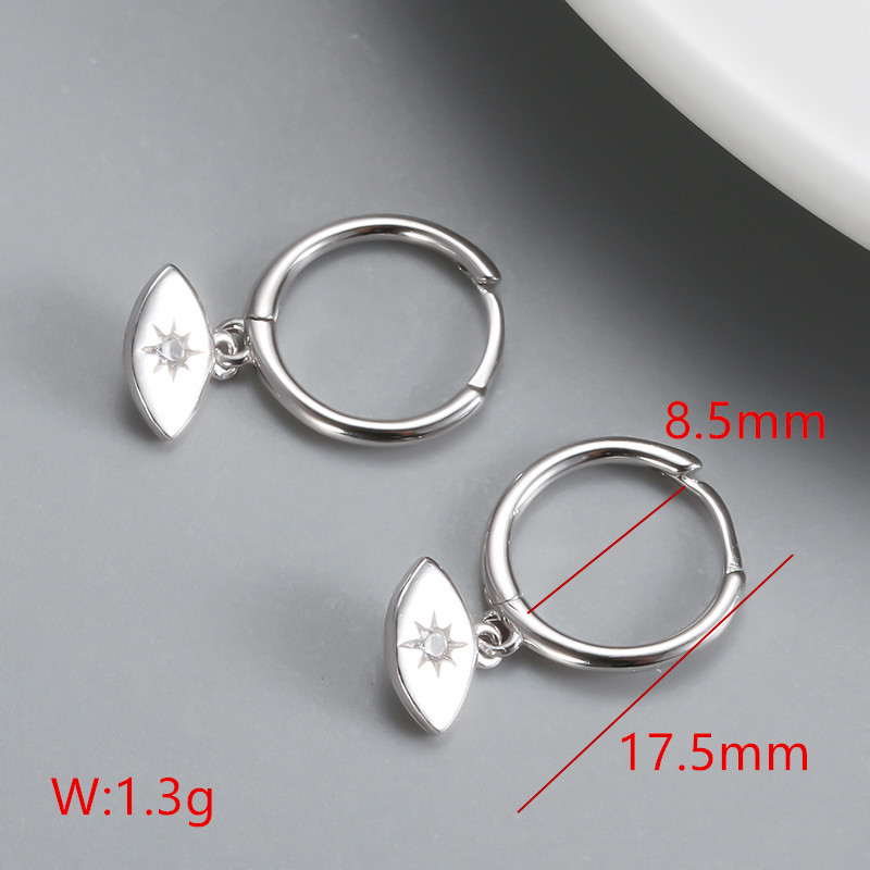 1 Pair Classic Style Eye Sterling Silver Inlay Artificial Gemstones Earrings display picture 7