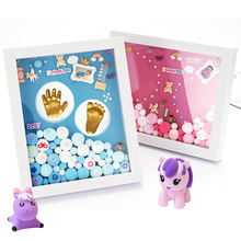 宝宝相框手足印泥胎毛新生儿手脚印满月DIY礼物婴儿童纪念品玩具