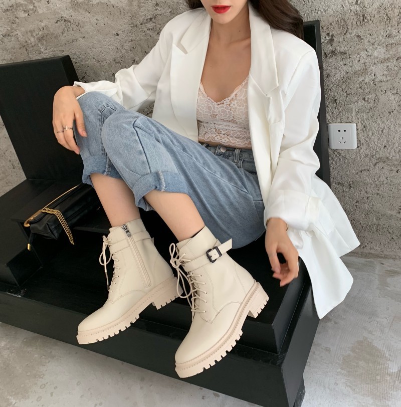 Otoño coreano nueva marea locomotora botas cortas moda mujer botas Martin  de tacón grueso NHHU255756