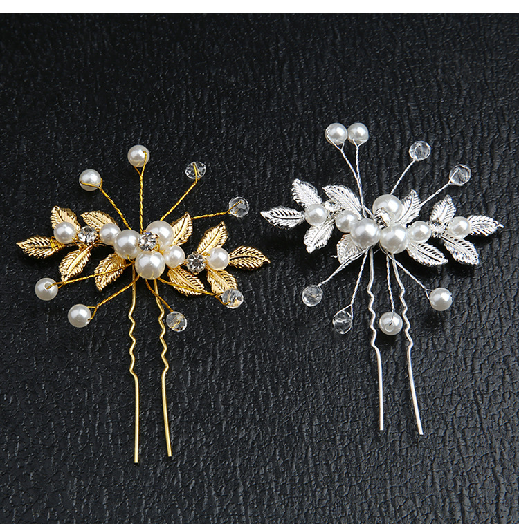 Retro Flower Alloy Handmade Artificial Rhinestones Artificial Pearls Hairpin display picture 4