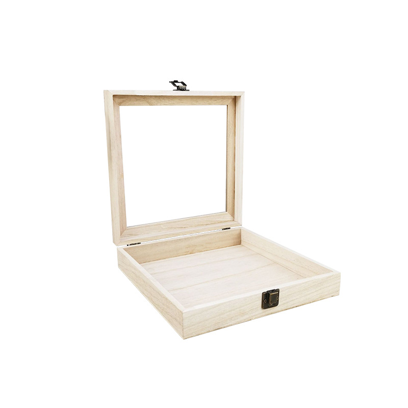 亚克力透明盖木盒木制首饰盒展示包装盒永生花伴手礼木质木盒
