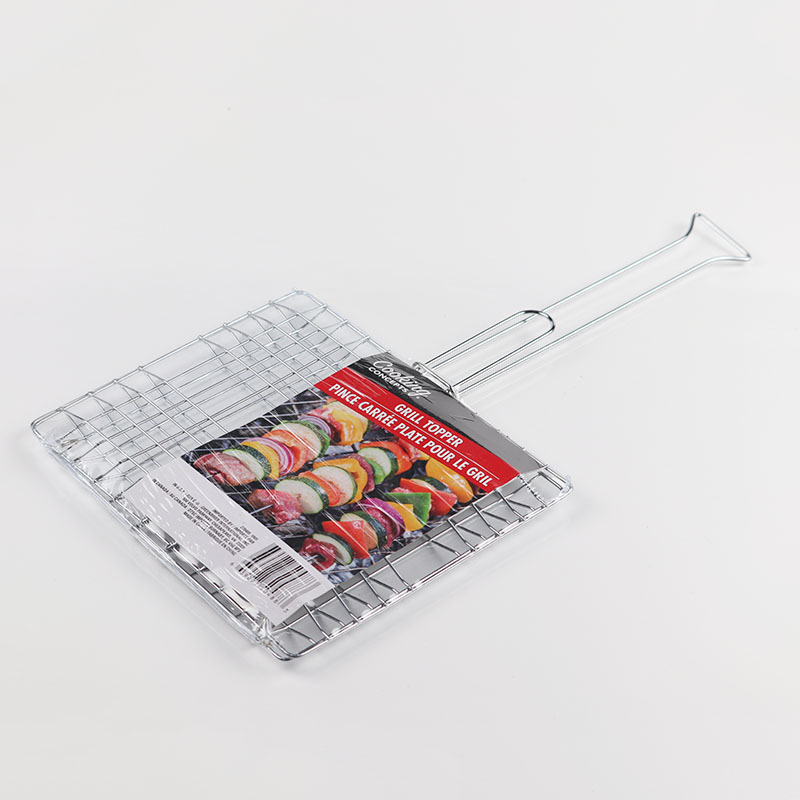 Directo de fábrica de acero inoxidable Red de barbacoa clip de pescado a la parrilla de alambre doble clip de pescado clip de pan Red de barbacoa