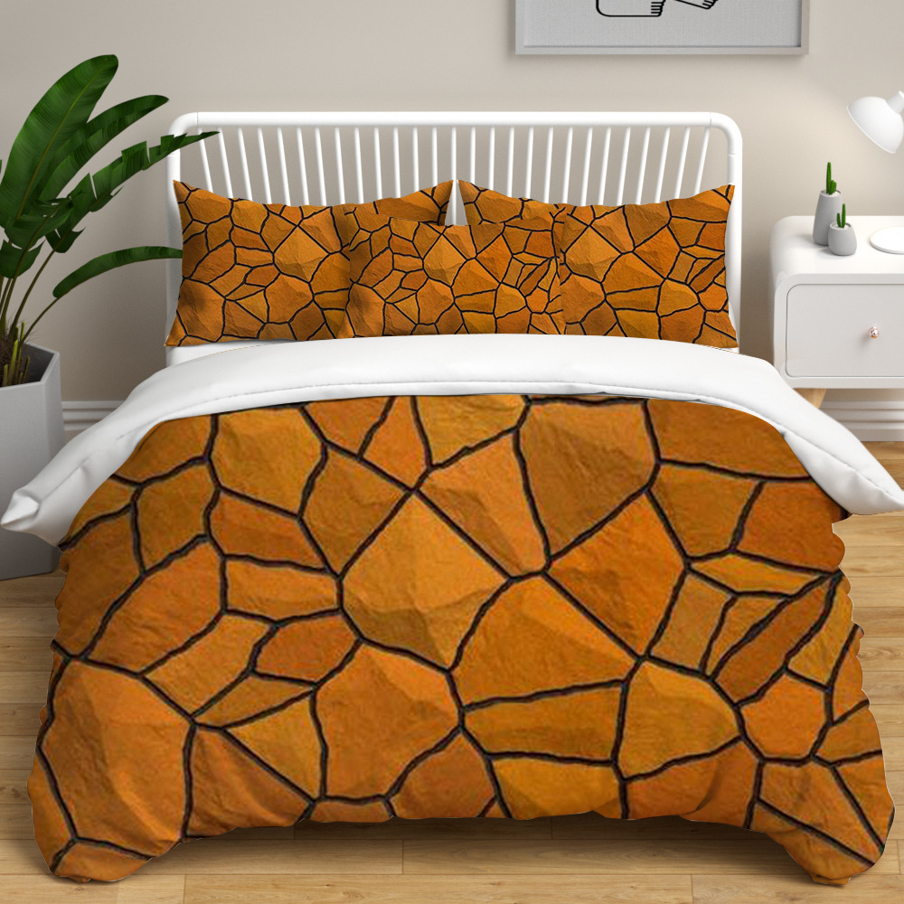 床上用品三件套四件套鹅卵石被套来图定制亚马逊wish热销一件代发