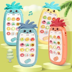 Early childhood educational baby toy phone: Smart princess-themed simulated phone with motorized brain-training features and teething elements
