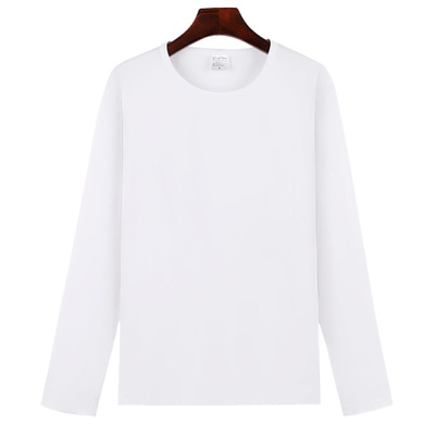 长袖莫代尔T恤亲子装热升华班服定制潮青少年潮流纯色广告衫|ms