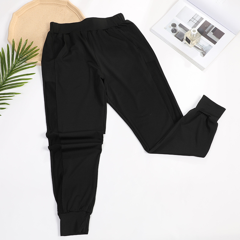 秋冬新品运动长裤休闲简约大码黑色运动长裤松紧腰宽松束脚裤批发|ms