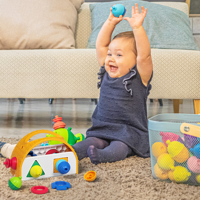 法国lalaboom乐乐棒六合一形状0-3岁宝宝启蒙触感训练玩具组|ru