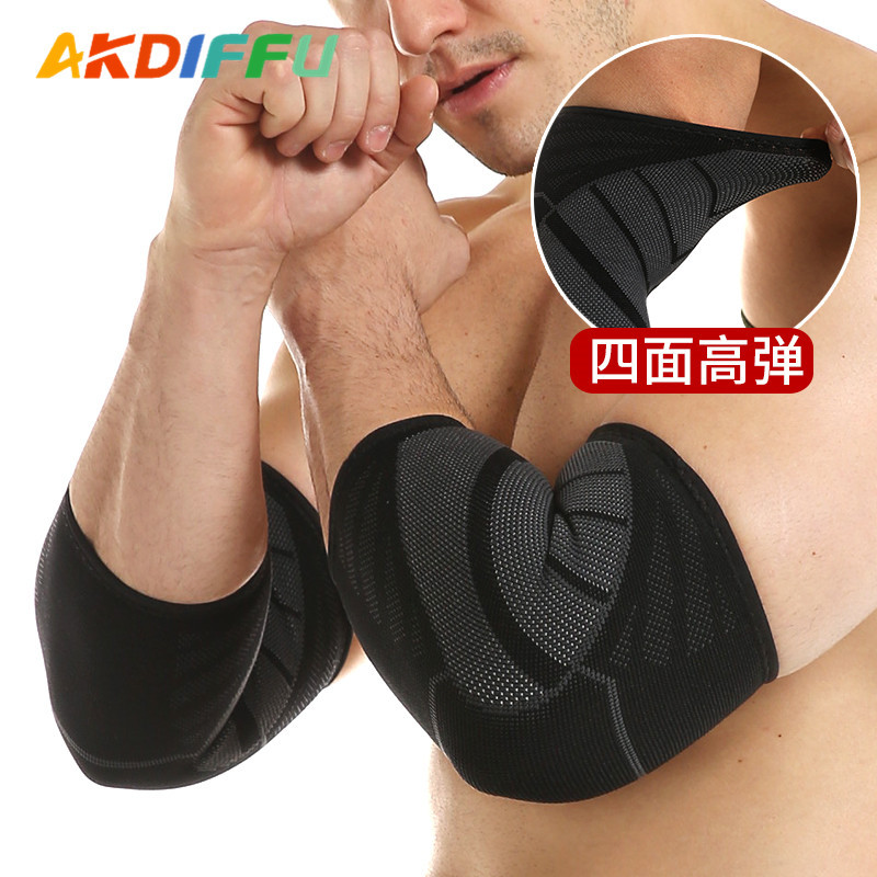 Deportes al aire libre equipo de protección unisex nylon de punto codo pad presión transpirable de cuatro lados elástico codo pad deportes fitness