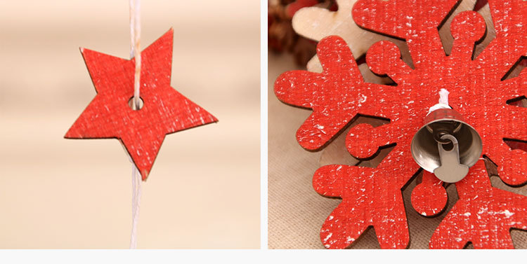 70g Weight Christmas Festival Christmas Decorations Wooden Bells Pendant Wholesale 11