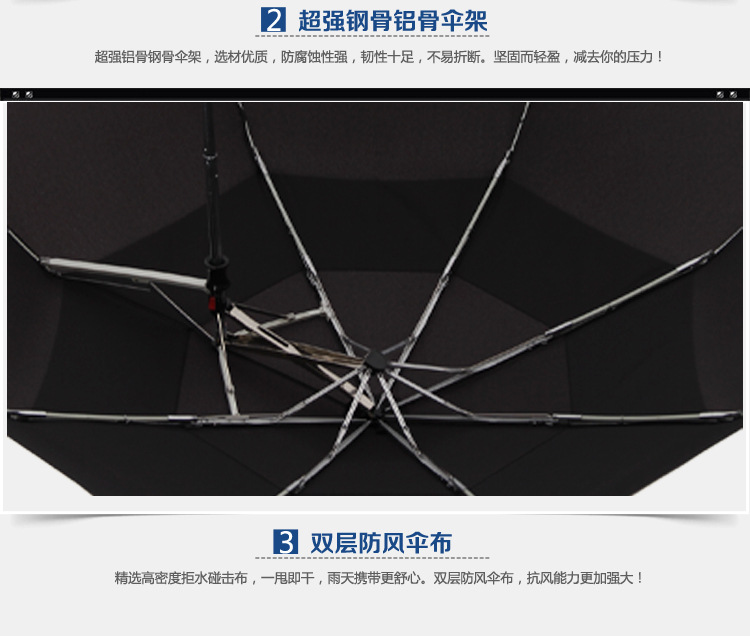 雨景双层折叠雨伞加固抗风偏心伞创意双人三折伞男女晴雨两用伞-阿里巴巴