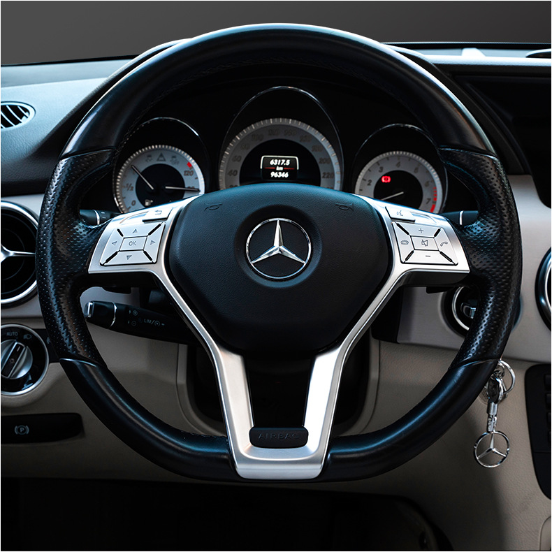 Aplicable a Mercedes-Benz GLK260 viejo C200 E260 CLS ML GL modificado volante botón pegatinas decorativas
