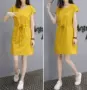 显瘦大码v领夏季连衣裙