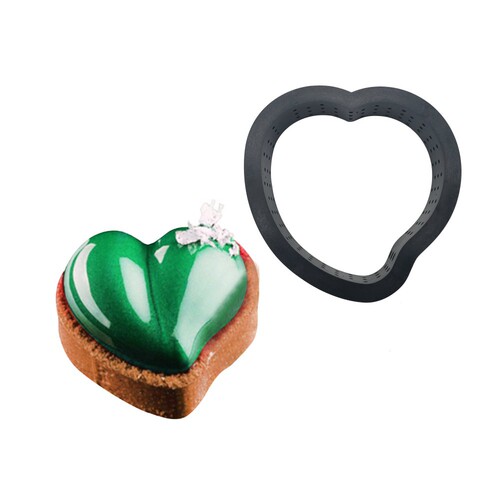 New stainless steel heart-shaped tower ring twisted love French mousse mold 8-connected tower cake mousse ring set baking tools