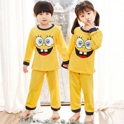 new pattern pajamas children Home Furnishings cotton material Korean Edition T-shirts lovely Cartoon men and women CUHK Autumn clothes suit