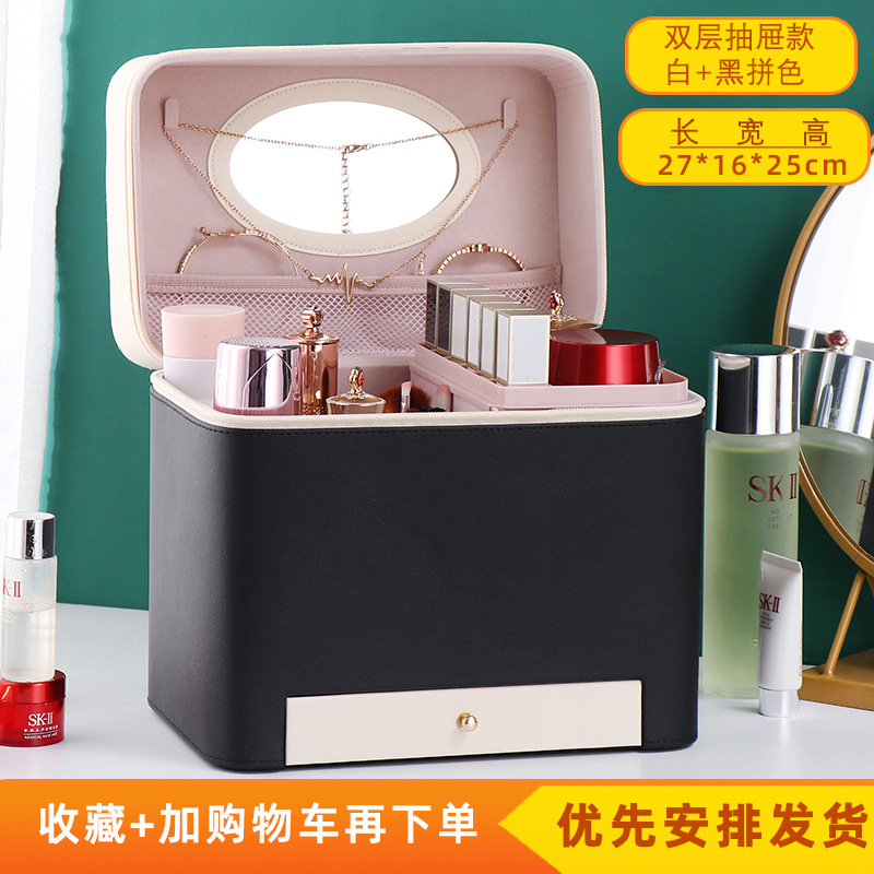 2023 nuevo color a juego bolsa de cosméticos portátil de gran capacidad para mujeres a prueba de polvo multi-funcional caja de almacenamiento de uñas profesional al por mayor