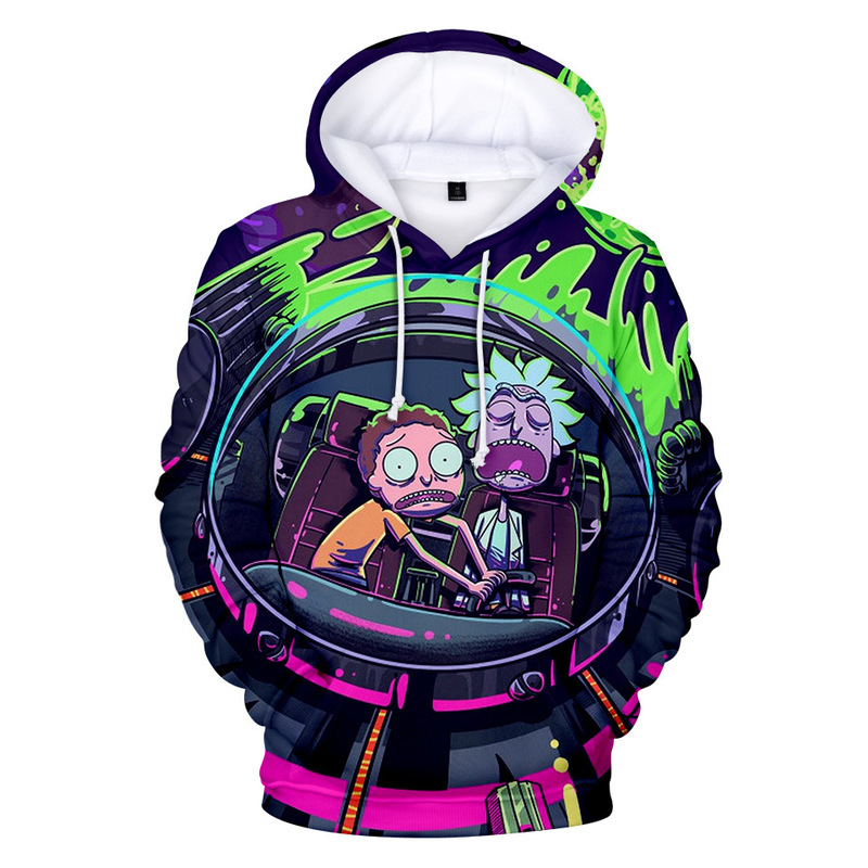 European and American Foreign trade hot sale Cos movie Rick and Morty corner clothing 3D digital printing sports casual sweater