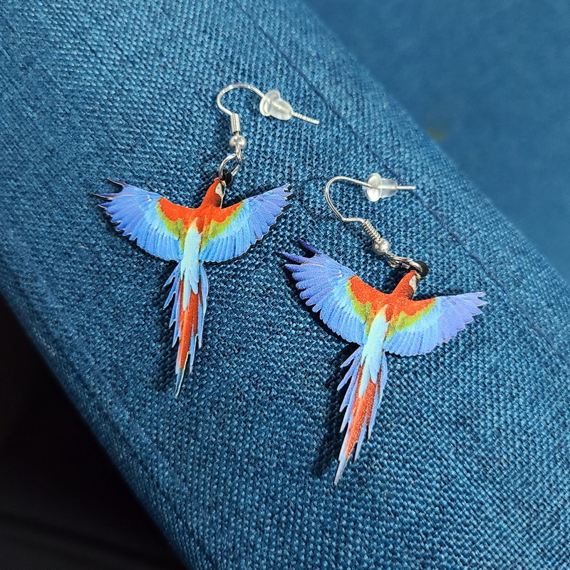 1 Pair Exaggerated Bird Arylic Womenu0027S Drop Earrings