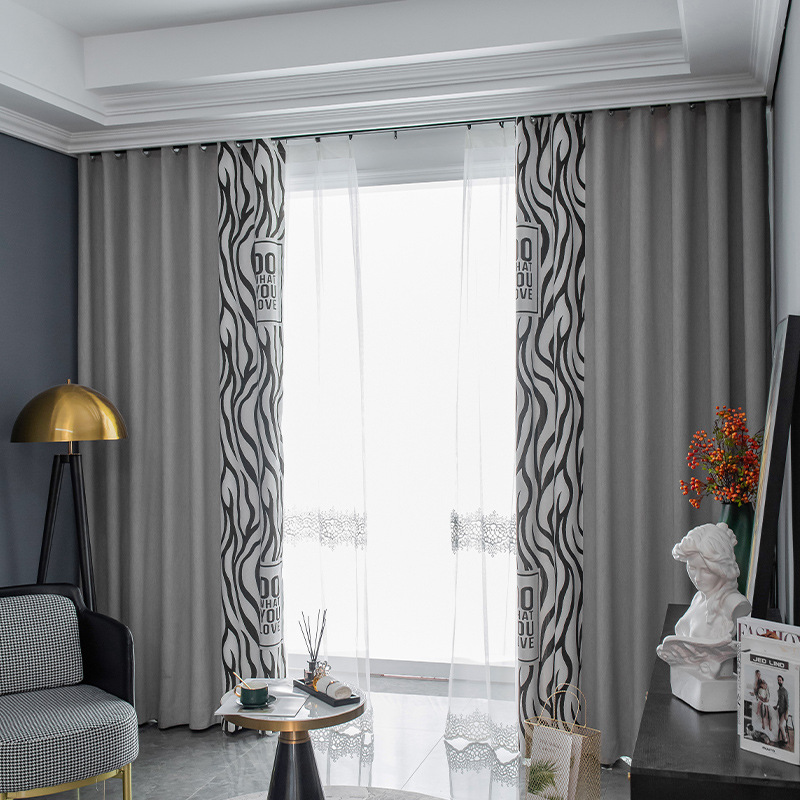 厂家直销加厚雪尼尔面料批发定制成品北欧轻奢遮光窗帘布卧室客厅