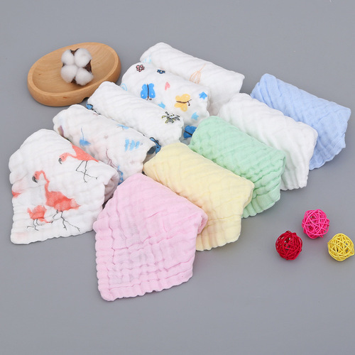 6-layer baby towel pleated square towel 30*30cm small towel baby face towel gauze manufacturer direct sale