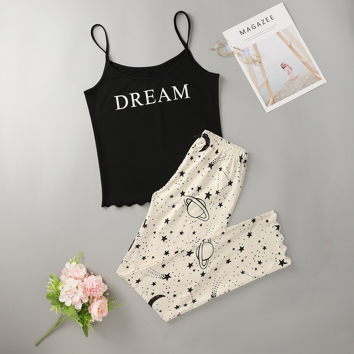 New letter DREAN printed suspender top a...