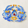 New alloy drip oil imitation of golden Tai blue -roasted blue double phoenix DIY material production of the Qing Dynasty phoenix crown hairpin hair clip accessories