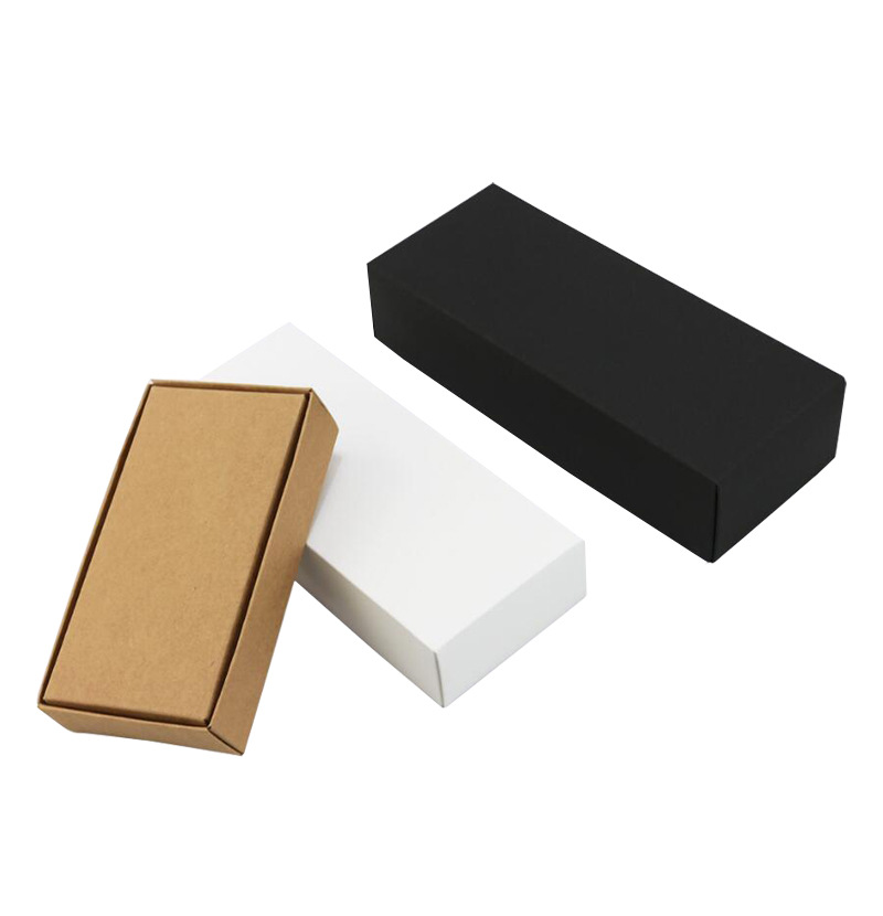 Caja de cartón universal con tapa, caja de embalaje de cartón negro en stock, caja de cartón blanca con impresión de logotipo, se puede usar como caja de regalo.