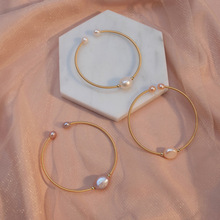 天然淡水珍珠手链 韩国优雅18K金手镯小众气质手饰纤细款女首饰