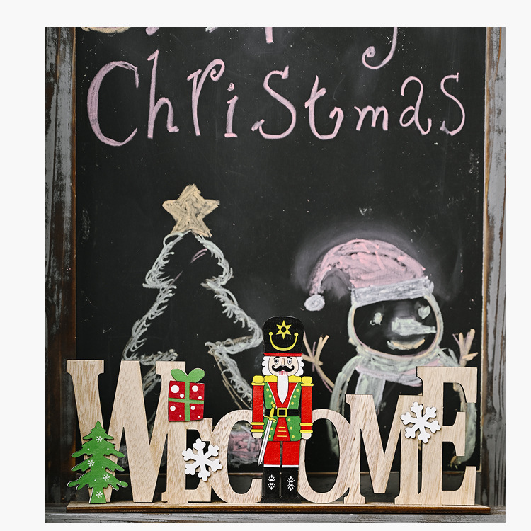 Christmas Wooden Walnut Soldier Letter Decorations display picture 11