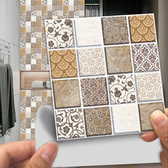 北歐風格大理石磚紋磨砂瓷磚貼浴室玻璃腰線自粘耐磨防滑牆貼