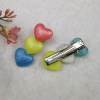 Children's hairgrip, rainbow resin, hair accessory heart shaped, new collection, suitable for import