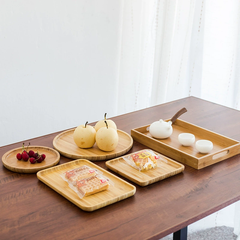 Bamboo tea tray Japanese simplicity house dry soak bamboo plate pot rectangular water cup small bamboo plate small bamboo plate tea table