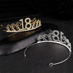 Baking and Decorating Cake Crown with Korean Diamond Studded Birthday Princess Adult Crown Party 18th Birthday Eco-Friendly Alloy Crown