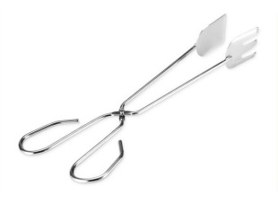 Multifunctional barbecue tools charcoal clip iron Chrome fried food clip extended flat head food tongs factory direct sales