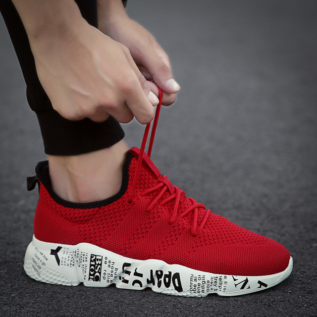 breathable casual shoes fly woven running mesh shoes