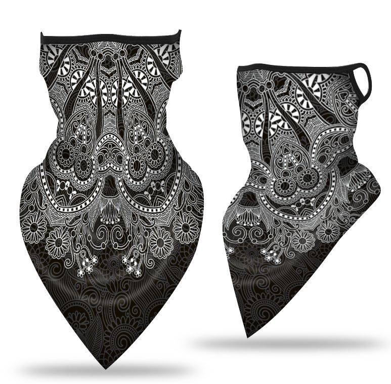 Oído-colgando triángulo bufanda hielo malla de seda máscara transpirable cuello cubierta al aire libre equitación pesca a prueba de viento protector solar cara toalla bufanda