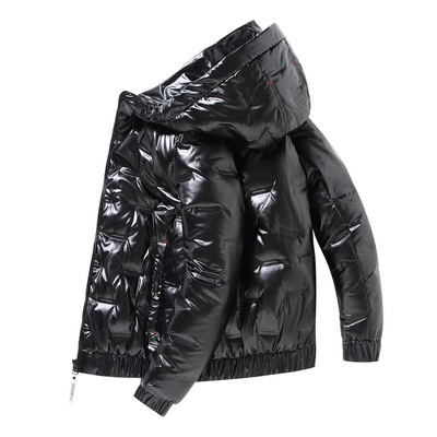 90白鸭绒亮面羽绒服男立领银灰色轻薄韩版潮流冬季外套男2020新款|ms