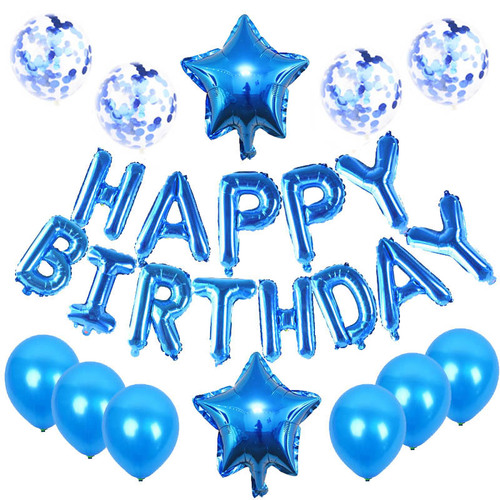 Cross-border HAPPY BIRTHDAY 18-inch star sparkling balloon set Children's party birthday package