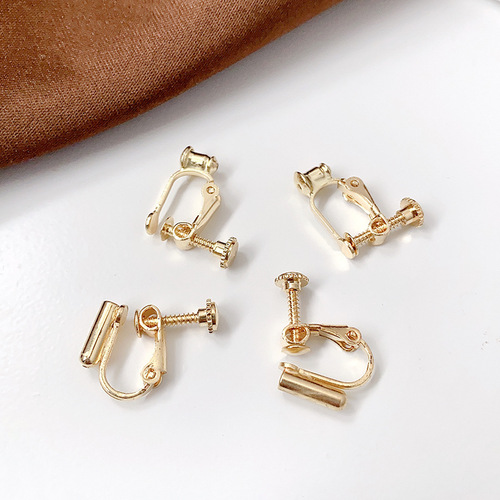 Electroplated real gold accessories Real gold electroplated ear clip converter No need to cut ear needles Screws Painless U-shaped ear clip wholesale