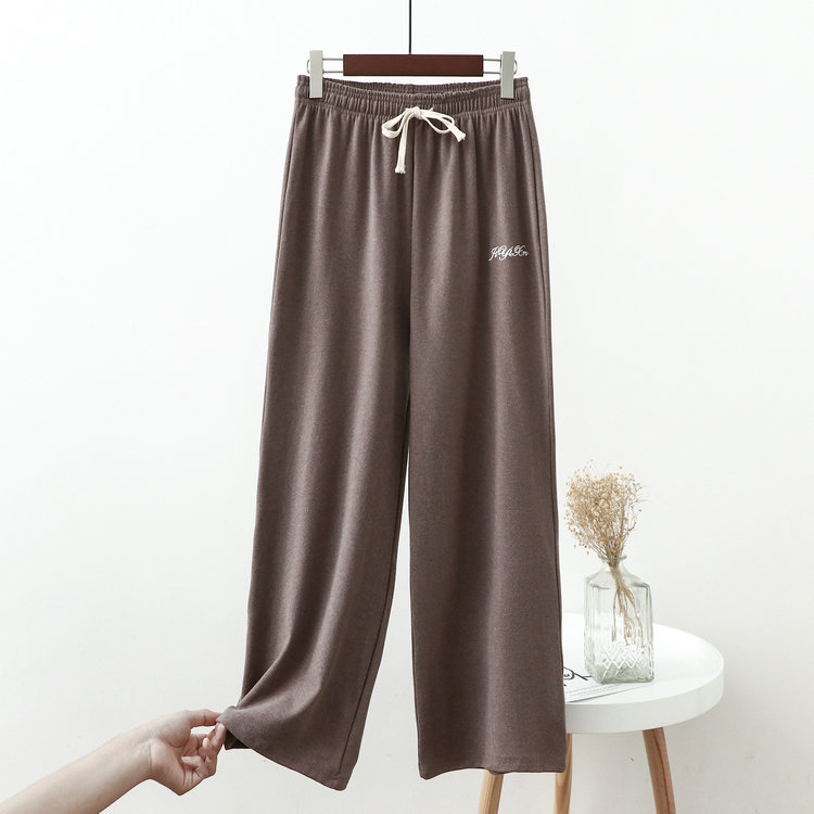 Corazón cálido homewear pantalones ropa de abrigo casual bloomers Otoño e Invierno suelto todo a juego de terciopelo casa tobillo-atado cálido perezoso pantalones de pijama