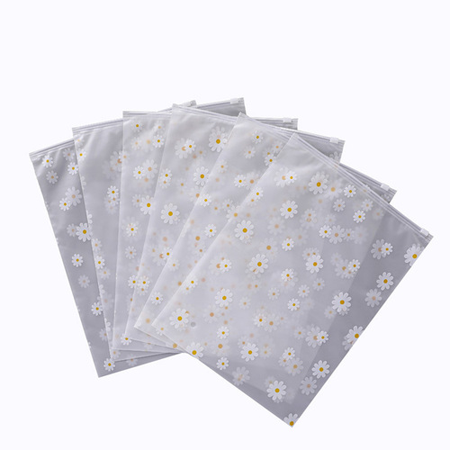 Clothing Zipper Bag Dandelion Zipper Bag T-shirt and Underwear Storage Bag Small Chrysanthemum Sandpaper Plastic Packaging Bag