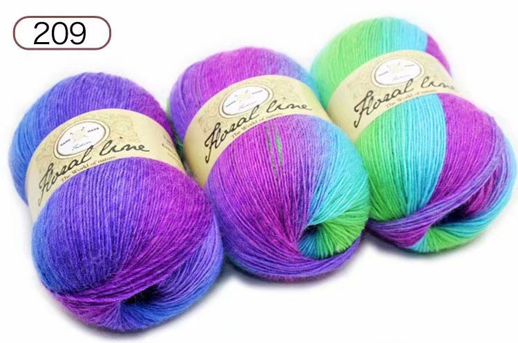 Una sola hebra sección teñida hilo degradado color lana tejida a mano bufanda sombrero lana Arco Iris lana al por mayor