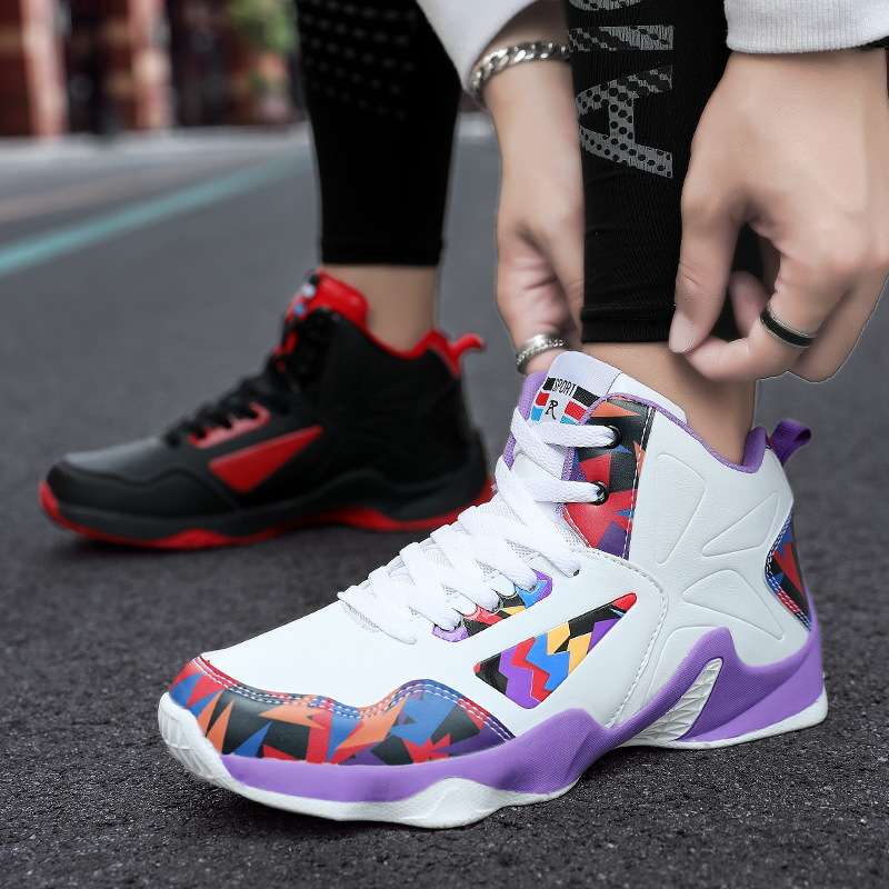 Autumn and winter Big size shoes Basketball shoes non-slip wear-resisting ventilation motion shoes Casual shoes Gaobang Lovers' shoes Mandarin Duck