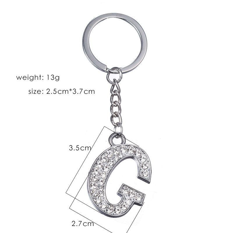 1 Pièce Mode Lettre Alliage Incruster Strass Unisexe Pendentif De Sac Porte-clés display picture 2