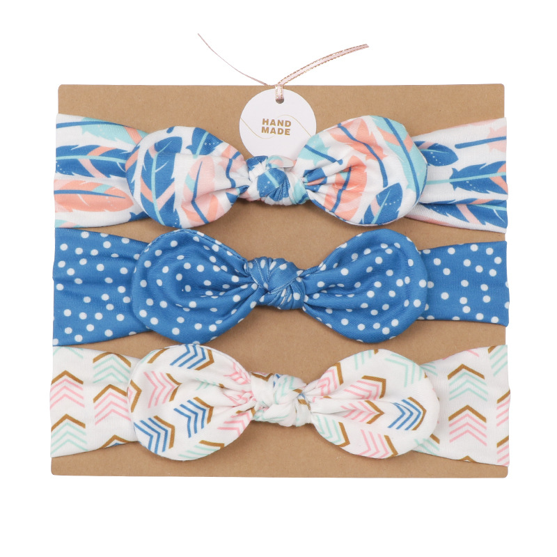 Banda para el cabello infantil conjunto de tres piezas 70946 dulce nueva diadema traje de belleza arco completo orejas banda para el cabello del bebé