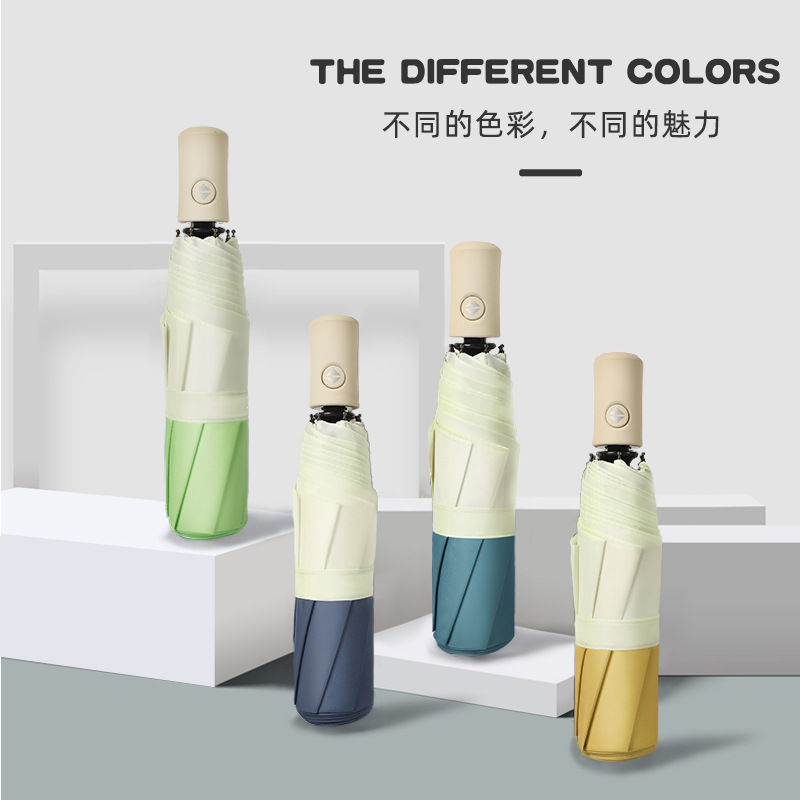 外贸定制三折伞韩系新款创意小清新自动晴雨伞商务礼品广告伞