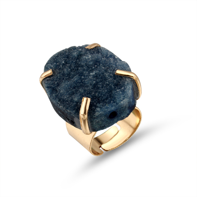 New Fashion Irregular Natural Stone Ring Wholesale display picture 5