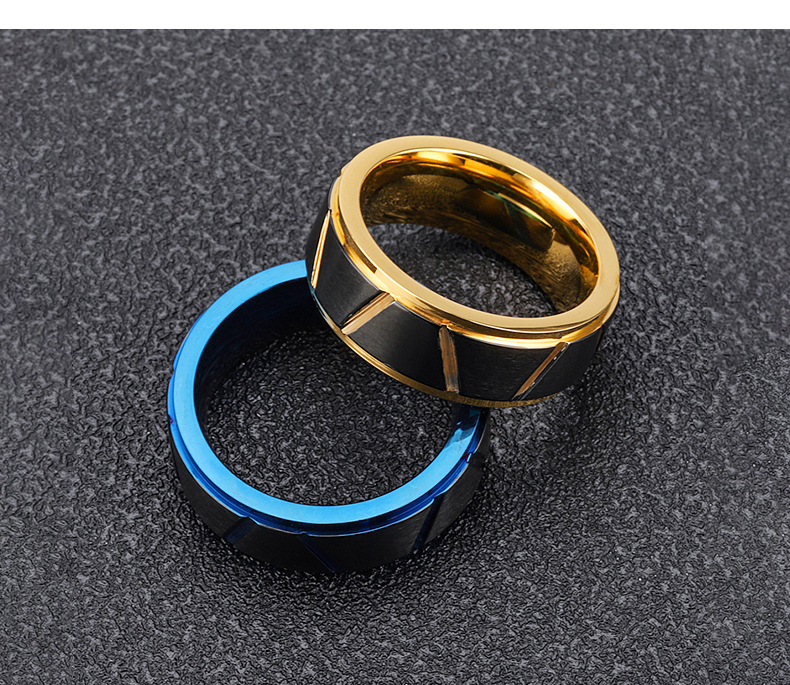 Simple Classic Gold Contrast Color Stainless Steel Ring Accessories display picture 2